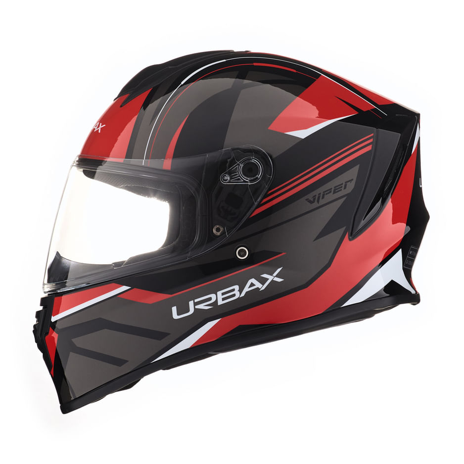 Casco Urbax 018 Mito Viper Negro / Rojo / Brillo