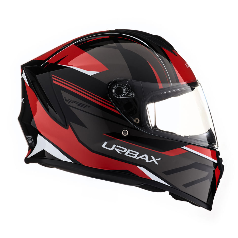 Casco Urbax 018 Mito Viper Negro / Rojo / Brillo