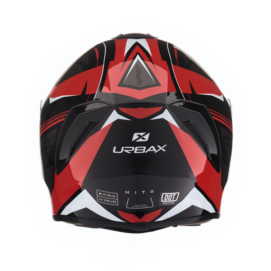 Casco Urbax 018 Mito Viper Negro / Rojo / Brillo