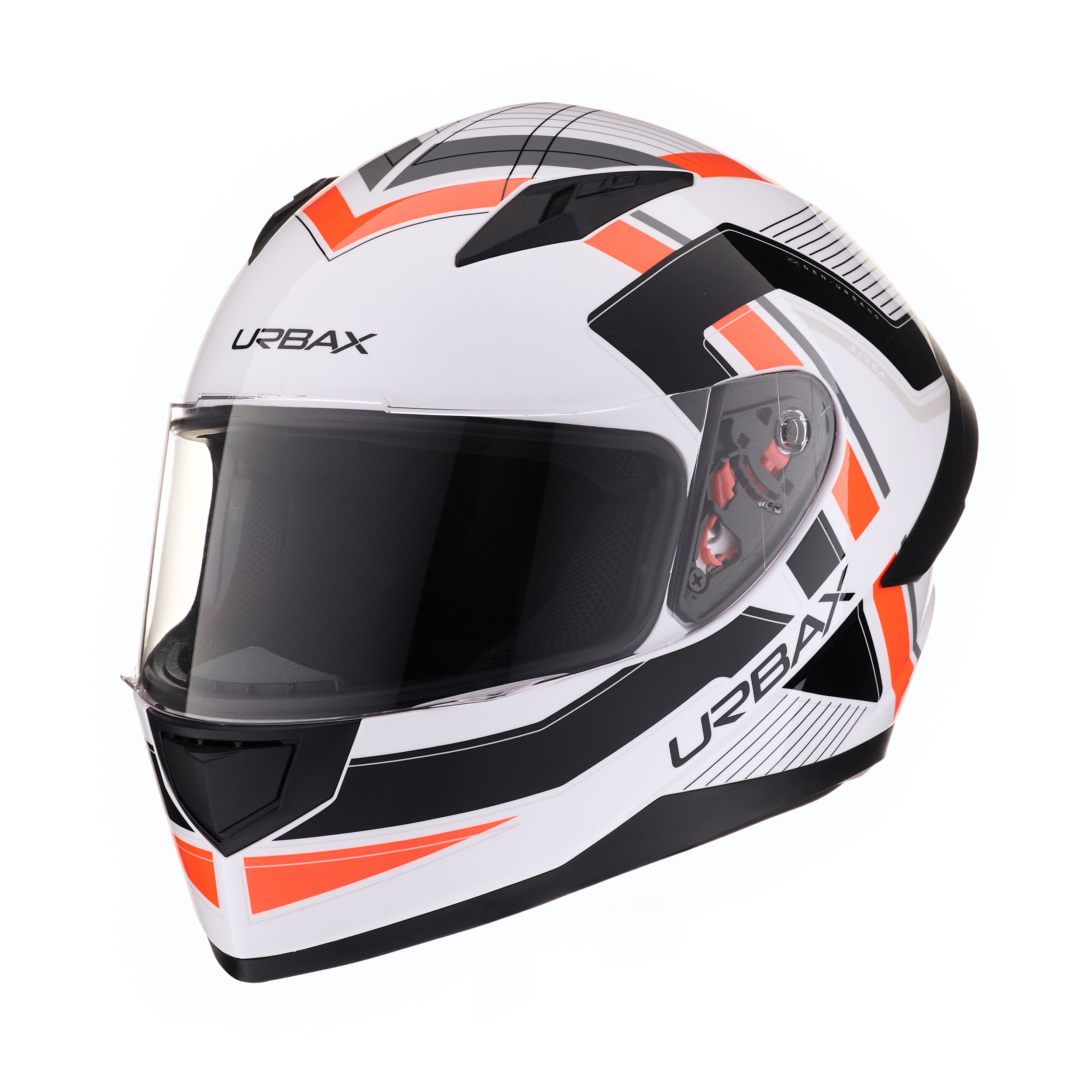 Casco Urbax 313 Ava Sirca Blanco / Rojo / Brillo