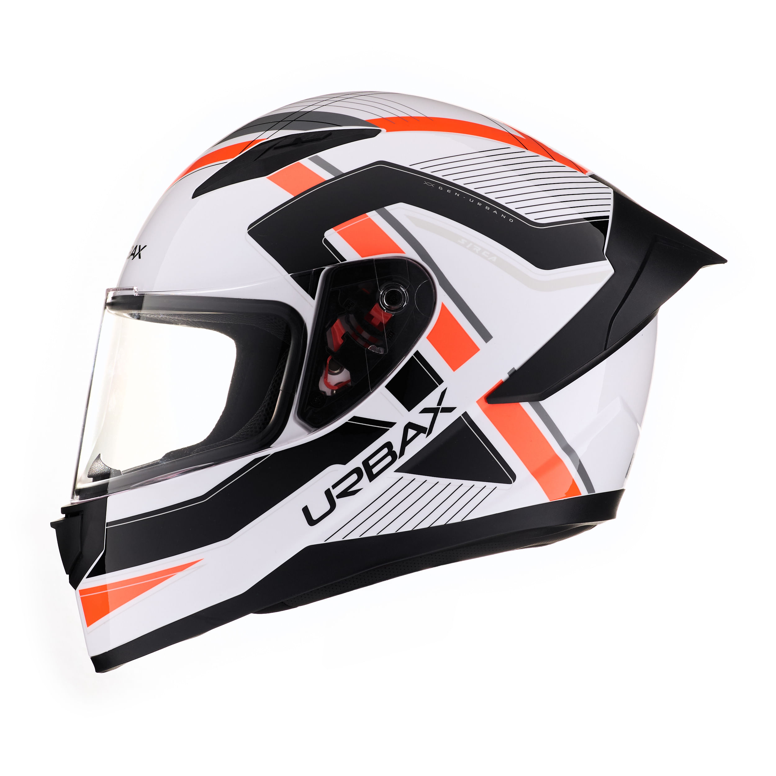 Casco Urbax 313 Ava Sirca Blanco / Rojo / Brillo