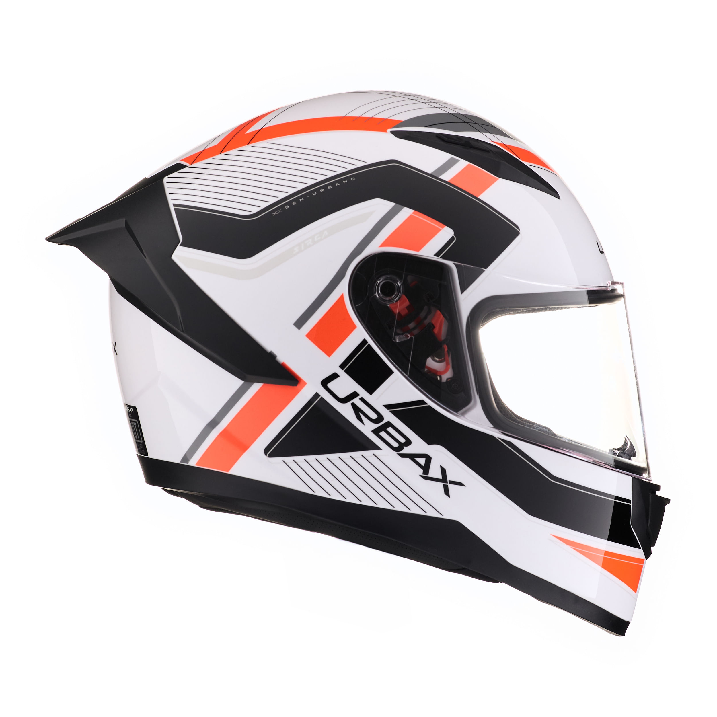 Casco Urbax 313 Ava Sirca Blanco / Rojo / Brillo