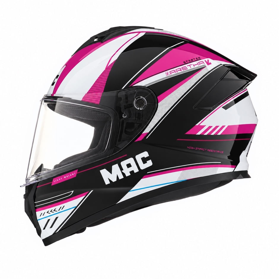Casco MAC 801 Starter Aretha Rosa / Brillo