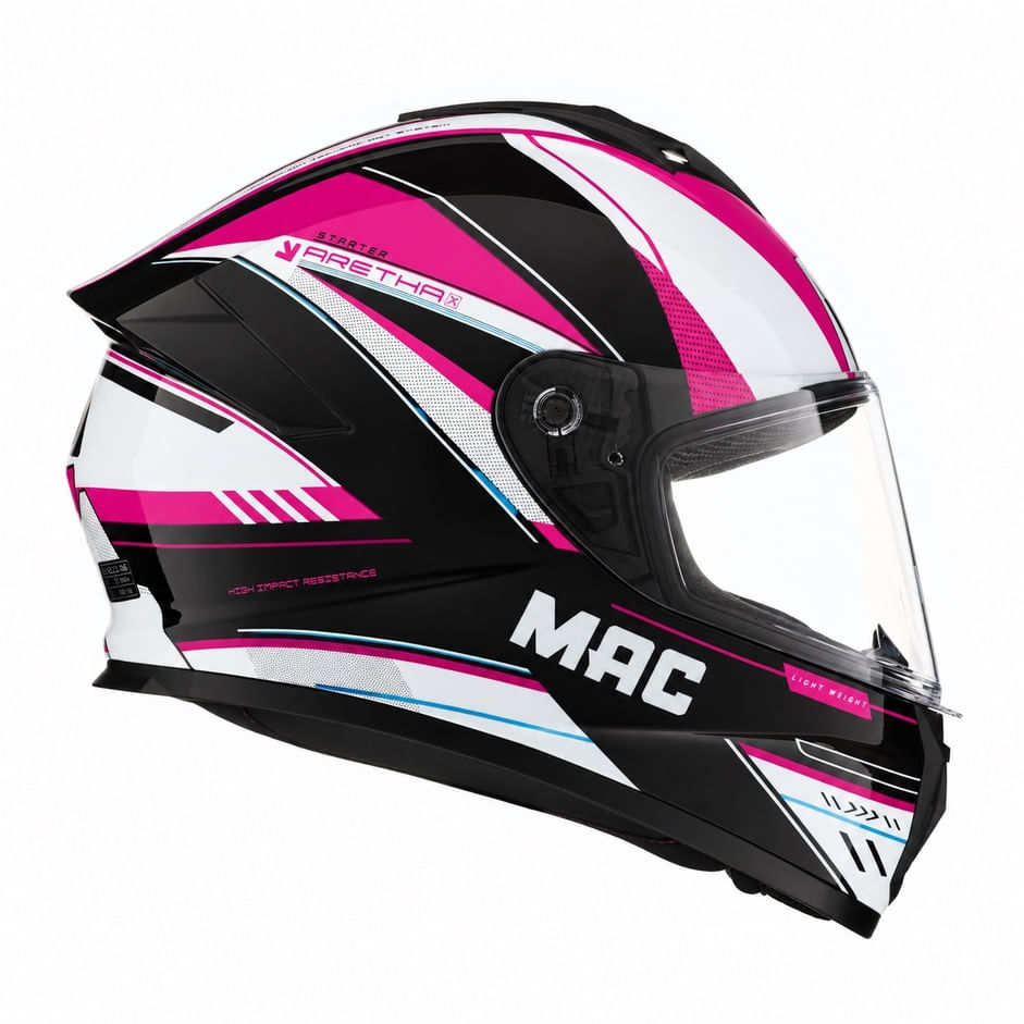 Casco MAC 801 Starter Aretha Rosa / Brillo